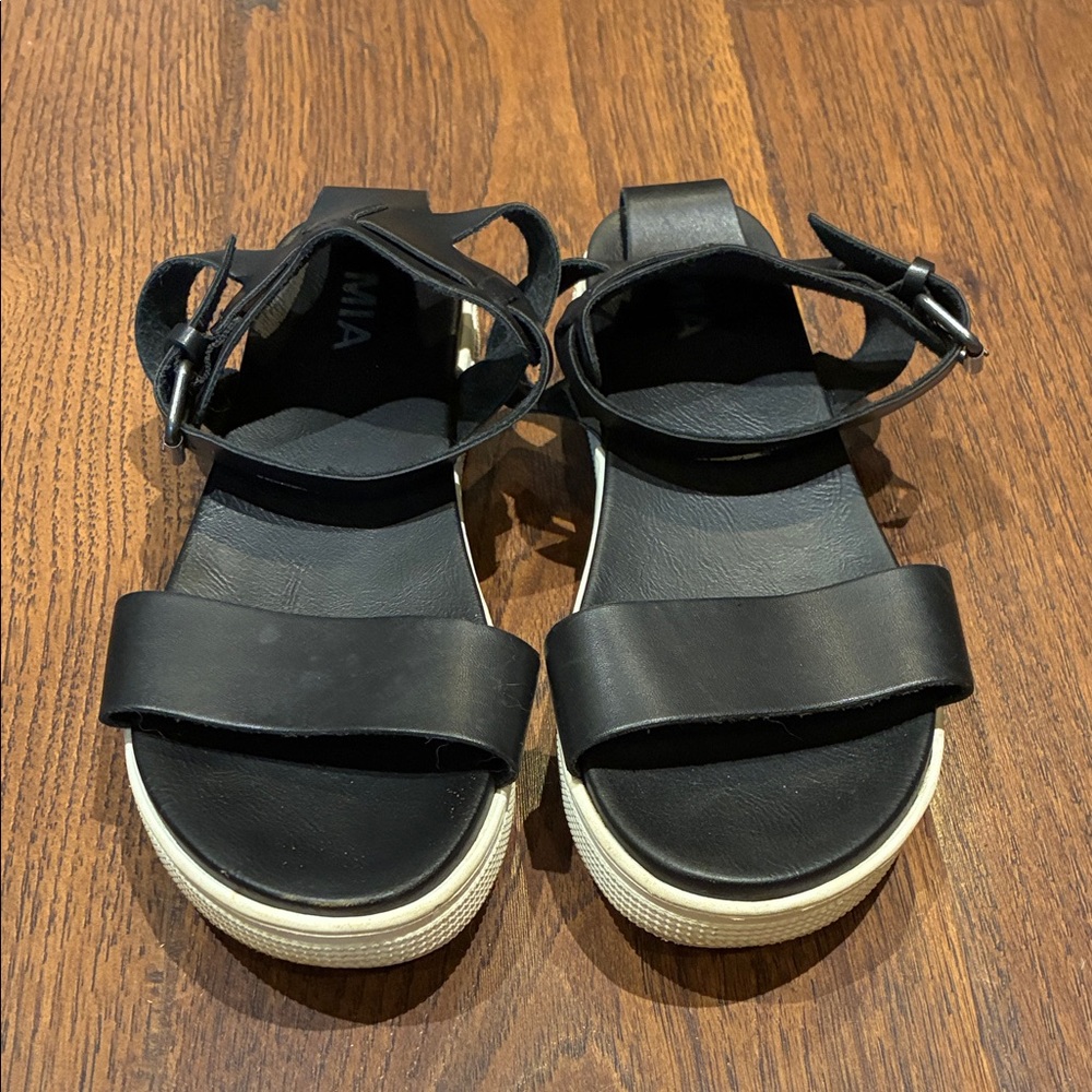 MIA Black Platform Sandals with White Sole